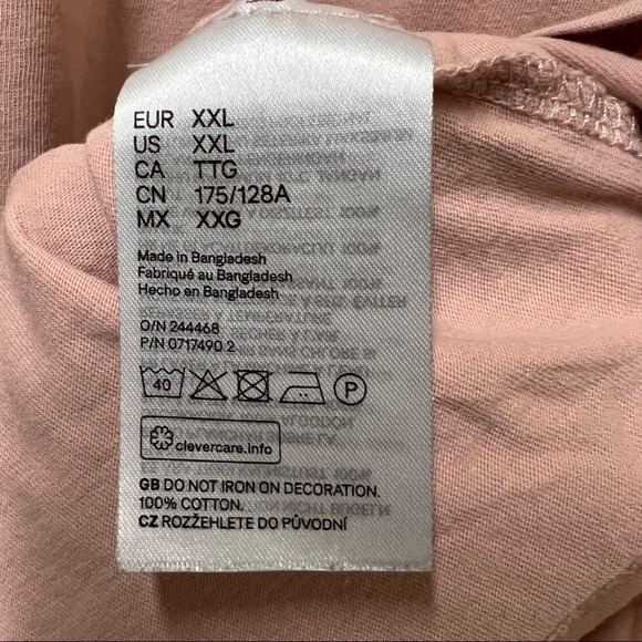 H&M Dividend Pink Short Sleeve Embroidered “Love” Tee Shirt - Picture 5 of 5